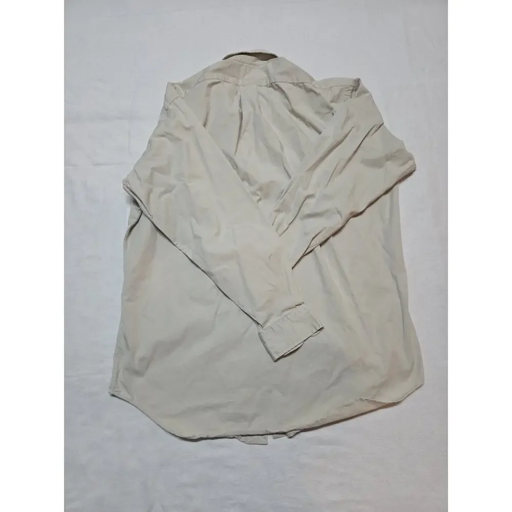 ralph lauren mens button down shirt Long Sleeve Tan Blake size M